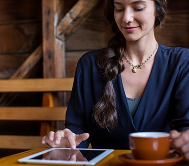 woman with tablet
